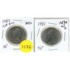 Image 1 : 1982 and 1985 Canada 50 Cents Coin.