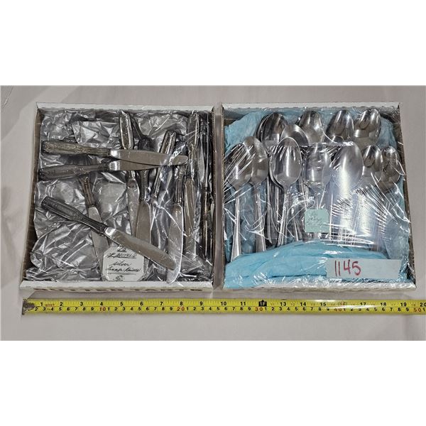 (16) Large Spoons, (10) Silver Plated Dinner Knives “CP Hotels”
