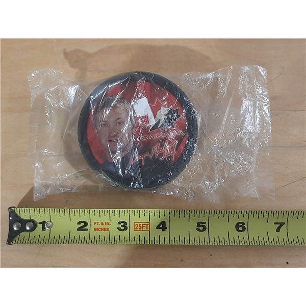 2002 McDonald's Team Canada Wayne Gretzky Olympic Hockey Puck. (Unopened Still In Original Plastic P