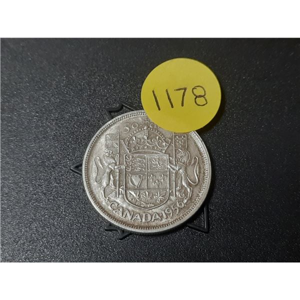 1956 Canada Silver 50 Cents.