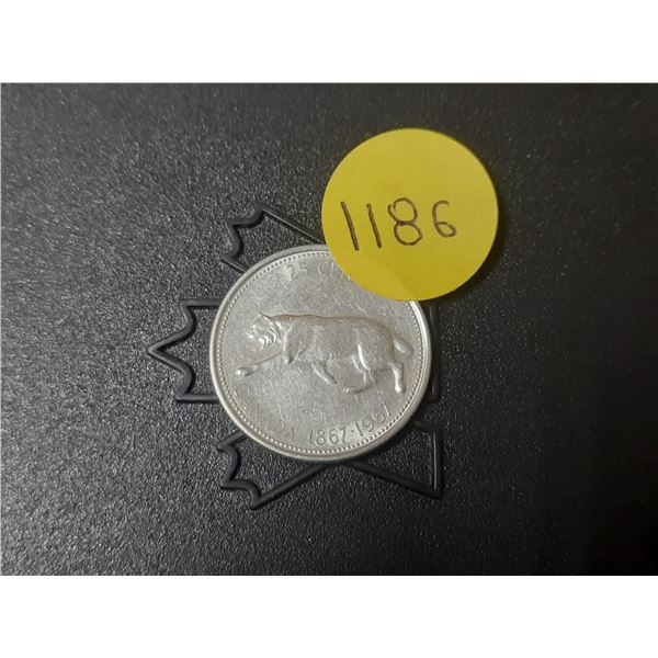1967 Canada Silver 25 Cents.
