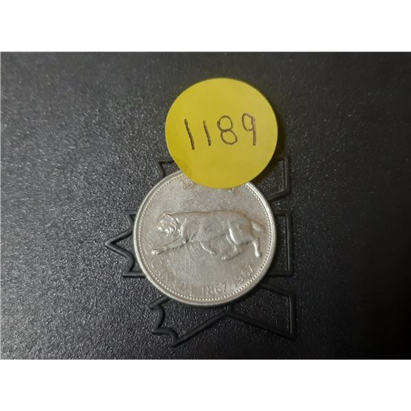 1967 Canada Silver 25 Cents.