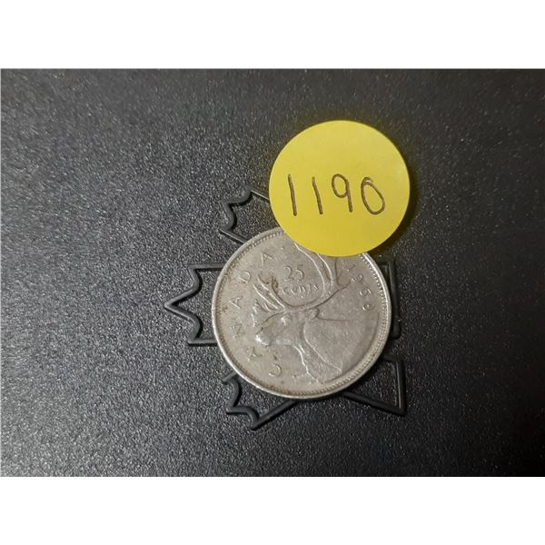 1968 Canada Silver 25 Cents. ( Might Be 50% Silver Can't Prove Authenticity)