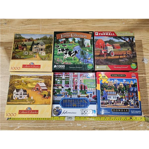 (6) Jigsaw Puzzles (Two are Factory Sealed, New in Box)