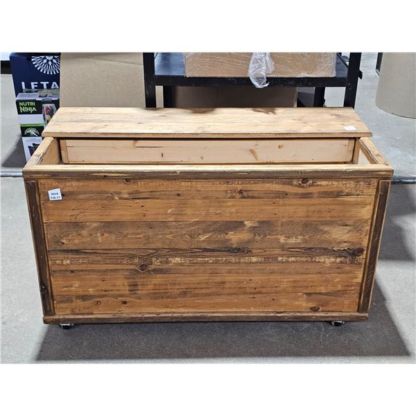 Large Wooden Storage Box 38 ½” L x 19” W x 21 ½” H