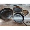 Image 1 : Set of 4 cast iron frying pans- 6", 9", 10", 12"