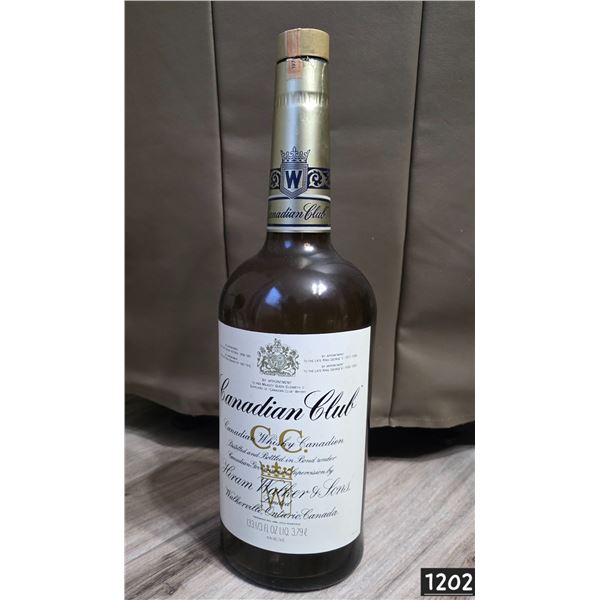 Vintage canadian club whiskey bottle- texas mickey
