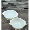 Image 2 : Set of 2 vintage pyrex casserole dishes with brown floral design