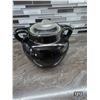 Image 2 : Vintage black bean pot- pottery with floral design