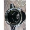 Image 3 : Vintage black bean pot- pottery with floral design
