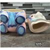 Image 6 : Vintage pink and blue bear cookie jar- made in japan- 9"H