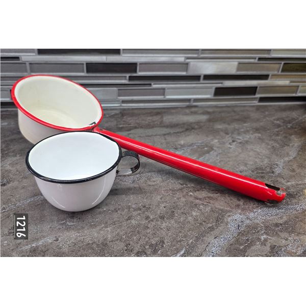 Vintage enamal ware cup and dipper