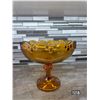 Image 1 : Vintage amber glass pedestal bowl