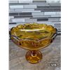 Image 2 : Vintage amber glass pedestal bowl