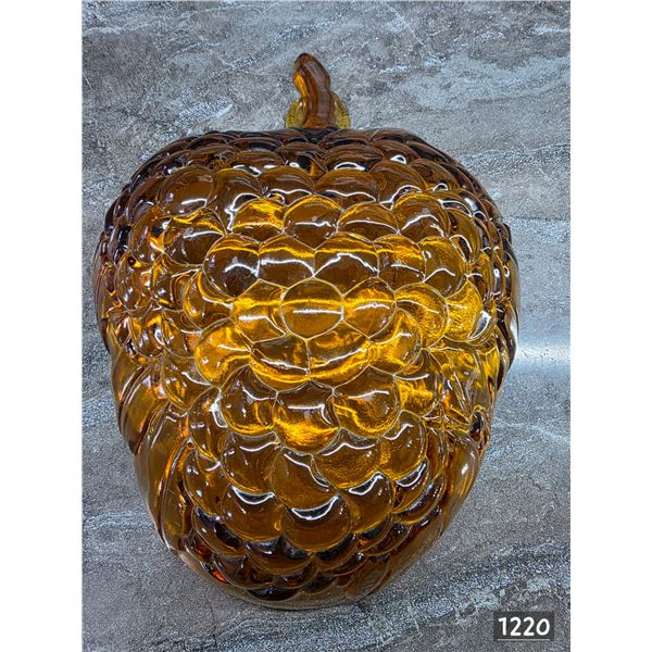 Vintage grape pattern amber glass fruilt bowl
