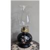 Image 1 : Floral design oil lamp with chimney- 14"H