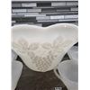Image 2 : Vintage anchor hocking milk glass punch bowl and 7 cups with embossed grape design- not authenticate