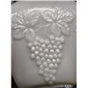 Image 4 : Vintage anchor hocking milk glass punch bowl and 7 cups with embossed grape design- not authenticate