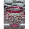 Image 1 : Indiana glass whitehall ruby red punch bowl set with 6 cups- not authenticated