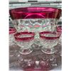 Image 2 : Indiana glass whitehall ruby red punch bowl set with 6 cups- not authenticated