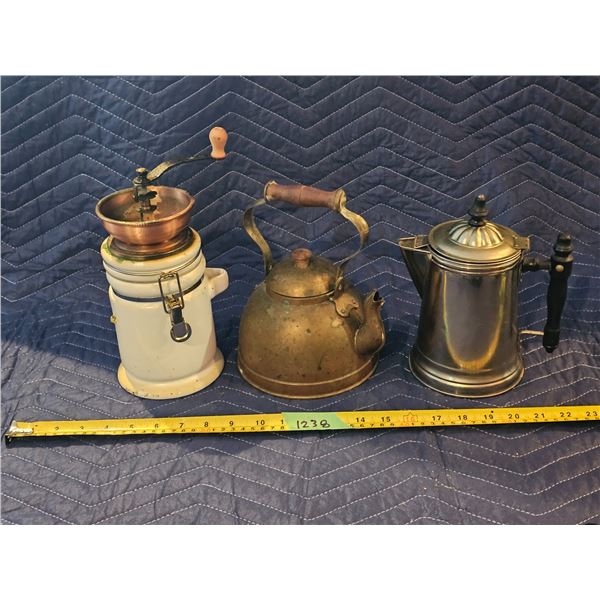 Antique/Vintage Coffee Grinder, Coffee Pot, & Teapot