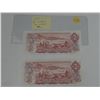 Image 2 : 2- 1974 canadian 2 dollar bills