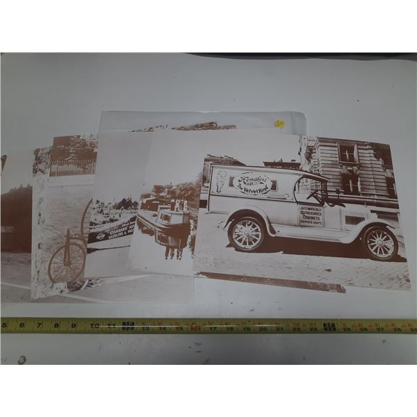 8-11x14" vintage copies of photos- printed on cardboard-