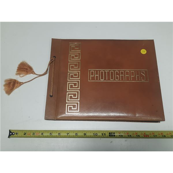 Large photo album with lots of vintage post cards- 1950's