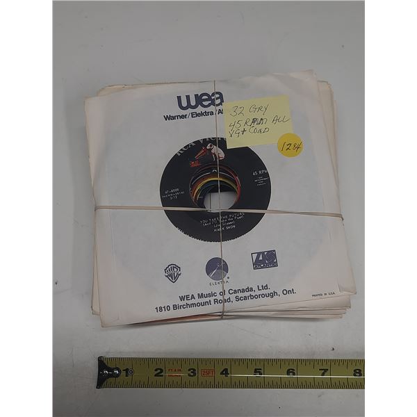 32 country/western 45- vinyl records- in very good condition