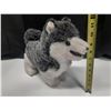 Image 1 : Standing white and black husky dog stuffed plush