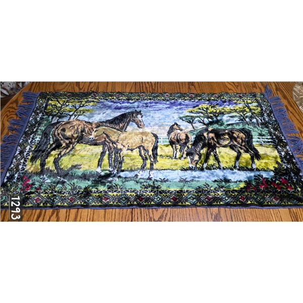 Vintage horse tapestry wall hanging-20" by 38"