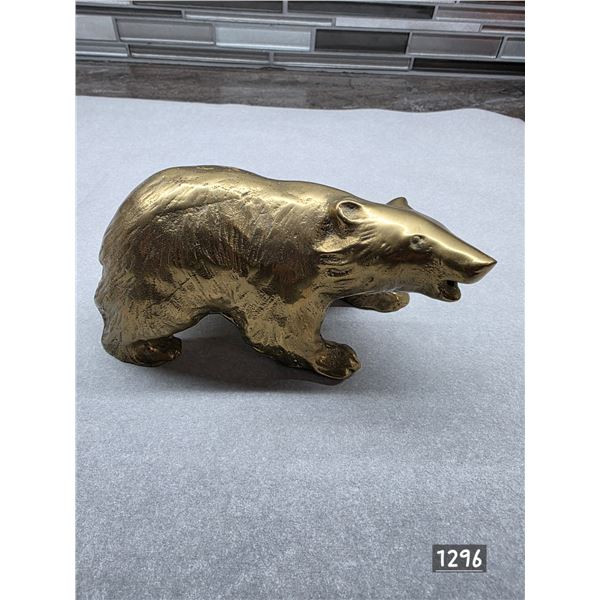 Vintage brass bear- 6" by 3.25"H- 344g