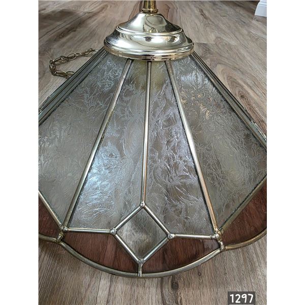 Vintage tiffany style stained glass light- 17"W