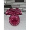 Image 1 : Heritage cranberry collection glass vase- 6"H