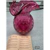 Image 4 : Heritage cranberry collection glass vase- 6"H