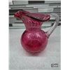 Image 1 : Heritage cranberry collection glass pitcher- 6"H