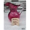 Image 3 : Heritage cranberry collection glass pitcher- 6"H