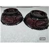 Image 2 : Ruby red colored glass bowls- stamped avon
