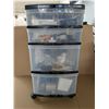 Image 1 : 16"x13"x27" Plastic Rolling Storage Drawers w/ Misc. Craft Items/.Craft Tools