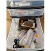 Image 3 : 16"x13"x27" Plastic Rolling Storage Drawers w/ Misc. Craft Items/.Craft Tools