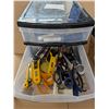 Image 4 : 16"x13"x27" Plastic Rolling Storage Drawers w/ Misc. Craft Items/.Craft Tools