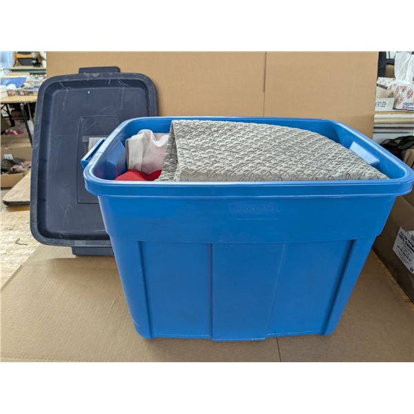 Storage Tub Full of Misc. Fabrics