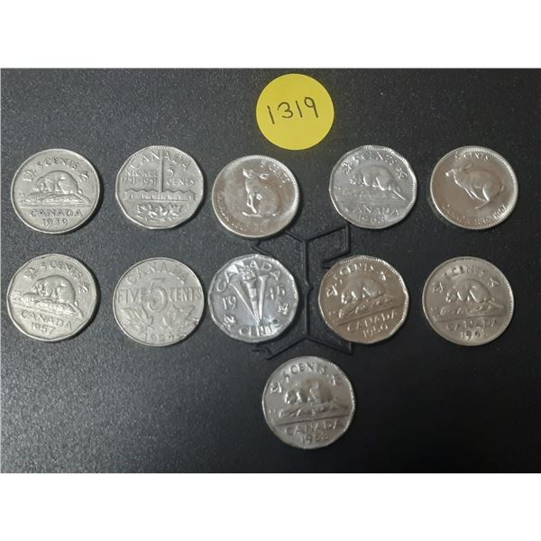 Lot of Canada Special 5 Cents Coins.