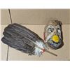Image 1 : Vintage Wood Carved Masked w/ Turkey Feather Fan