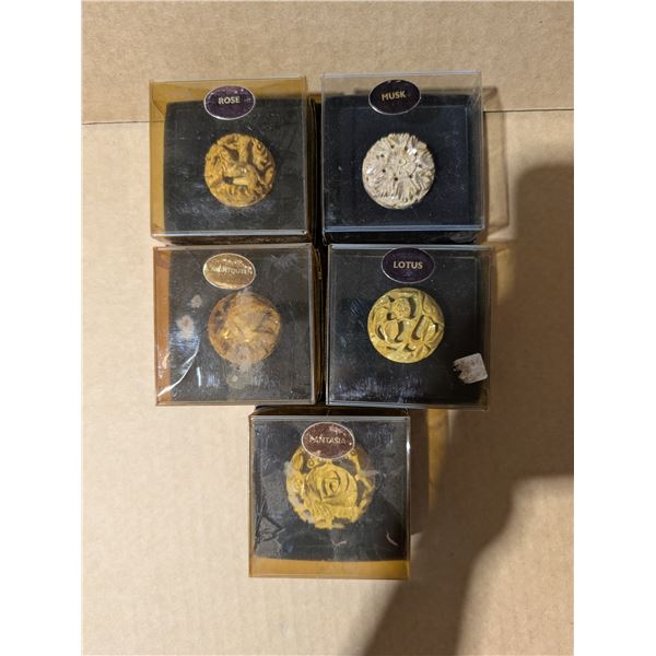 (5) Lotus West Solid Perfumes in original Boxes