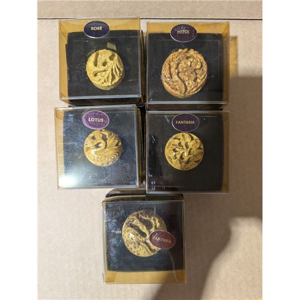 (5) Lotus West Solid Perfumes in original Boxes