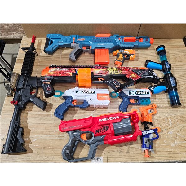 Lot of Assorted Foam Dart Guns (Nerf) etc.