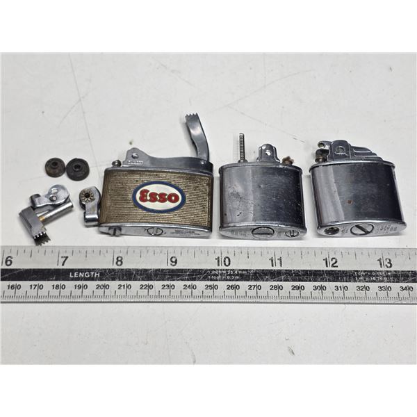 3 lighters- esso and 2 others- needs parts