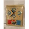 Image 1 : Vintage Pepsi Cola advertising clock - 17"x13"working- needs bulb