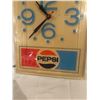 Image 2 : Vintage Pepsi Cola advertising clock - 17"x13"working- needs bulb